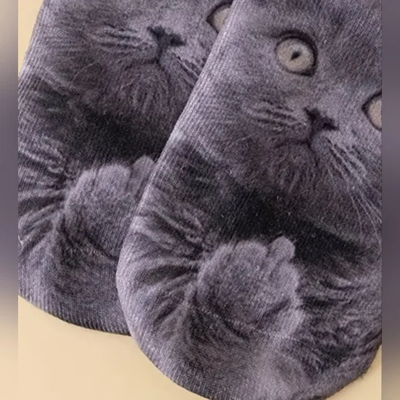 1 Pair Cute 3D Cat Print Socks, Comfy & Breathable Mid Tube Socks, Women's - Picture 5 of 5